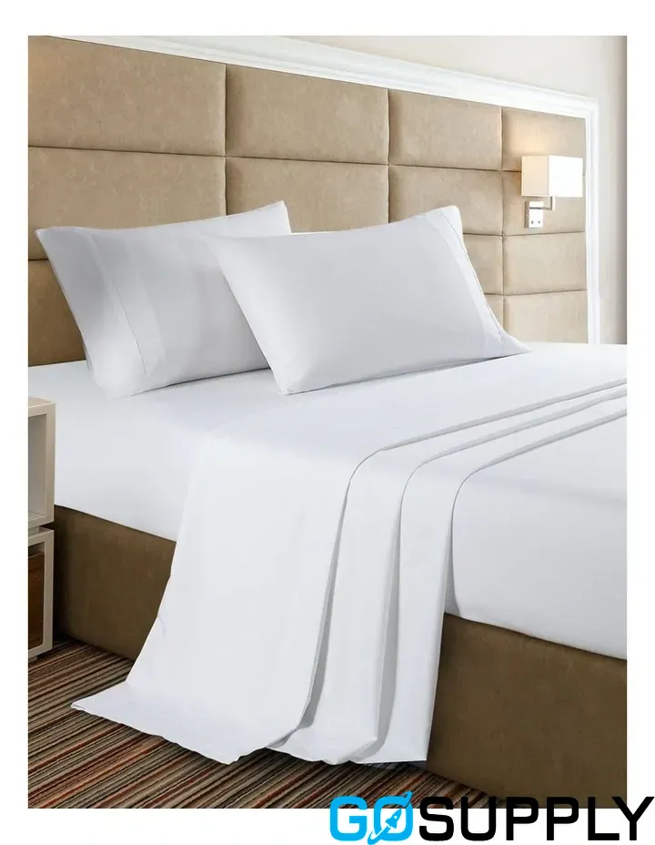 Double Bed Sheet set - Color: White Thread Count: 2000TC