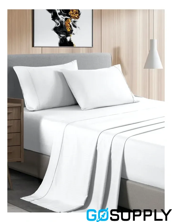 Double Bed Sheet set White 2000TC x1