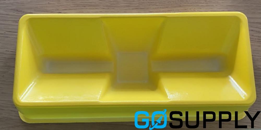 ECOAID SUGARCANE SHARP DISH TRAY - Color: Yellow Material: Bioplastic Coating