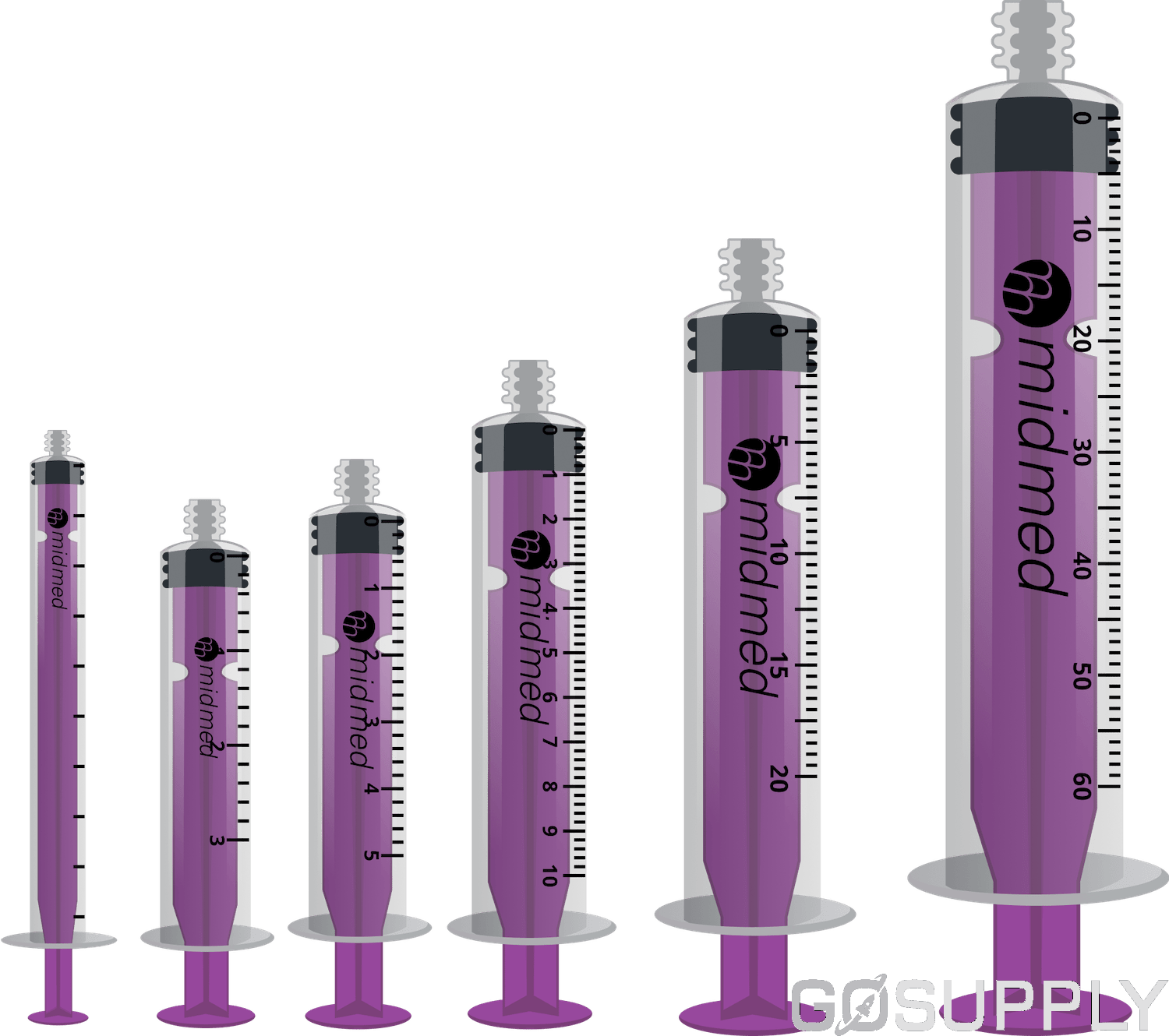 ENFIT Enteral Syringe, 60ml - Silicone O-ring - 14 day use (Reusable) - 30 per box