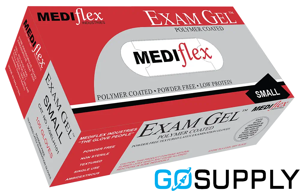 EXAMGEL LATEX GLOVES POWDER FREE (Small)