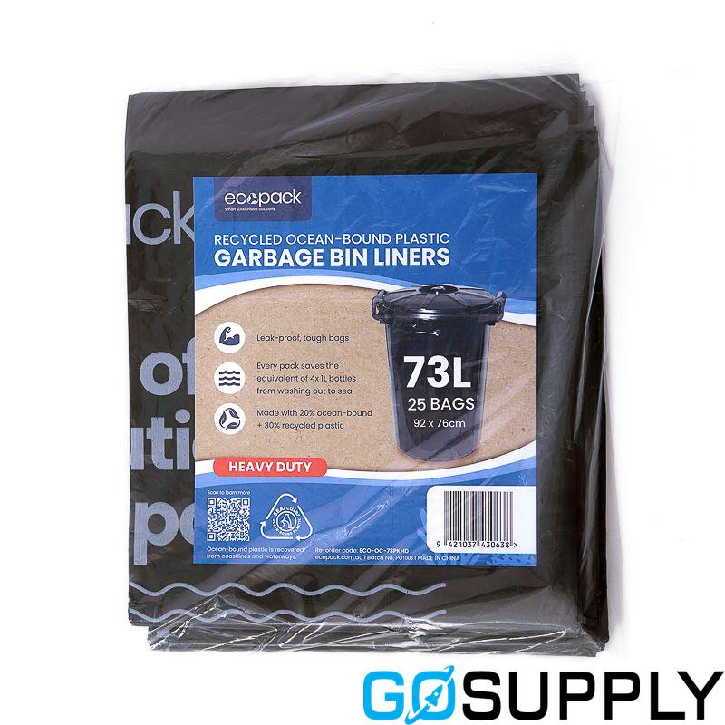 Ecopack 73L Recycled Garbage Bags - Ocean Bound - All Purpose