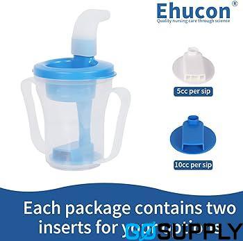 Ehucon Dysphagia Regulating Drinking Cup for Swallowing and Disorders People,Dispenses 5cc or 10cc of Liquid Each Time,No Thickener is Used,Prevent Ch