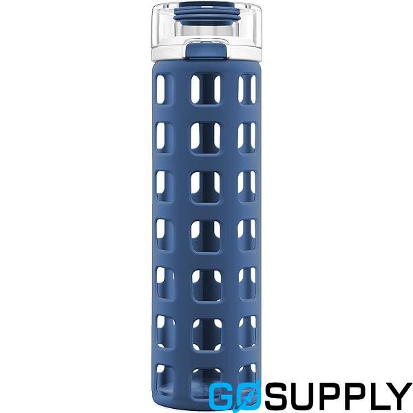 Ello Syndicate 20oz resuable glass water bottle - Colour: blue