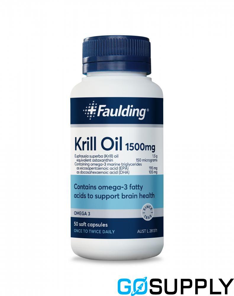 FAULDING O/LESS KRILL OIL GEL CAP 1500MG - Pack Size: 50