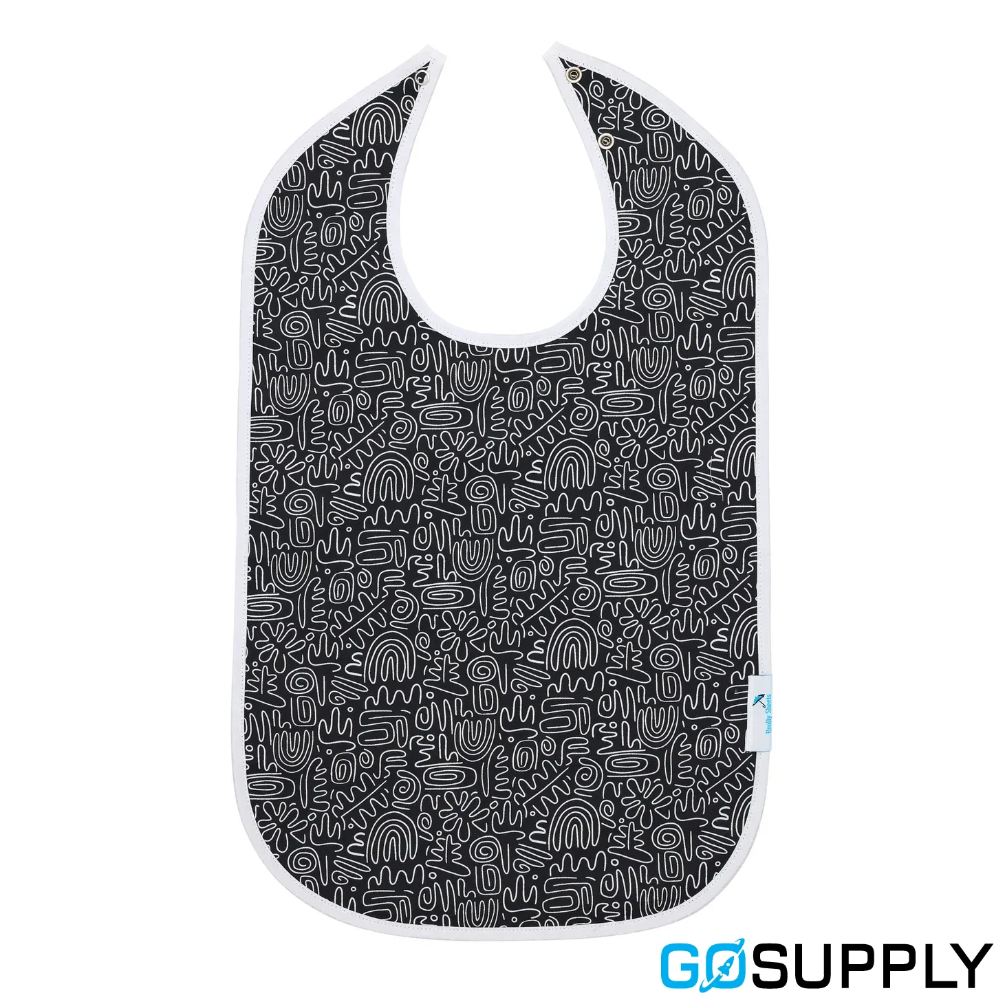 Feeding Bib - Adult (Black Geometric)