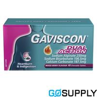 GAVISCON DUAL ACTION TABLETS - Flavour: Mixed Berry Pack Size: 48 Tablets - Packet (48 Single)