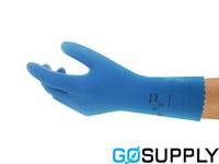 GLOVE ALPHATEC - Size: 8 Color: Blue Lining: Silverlined Material: Latex - Carton (144 Single)