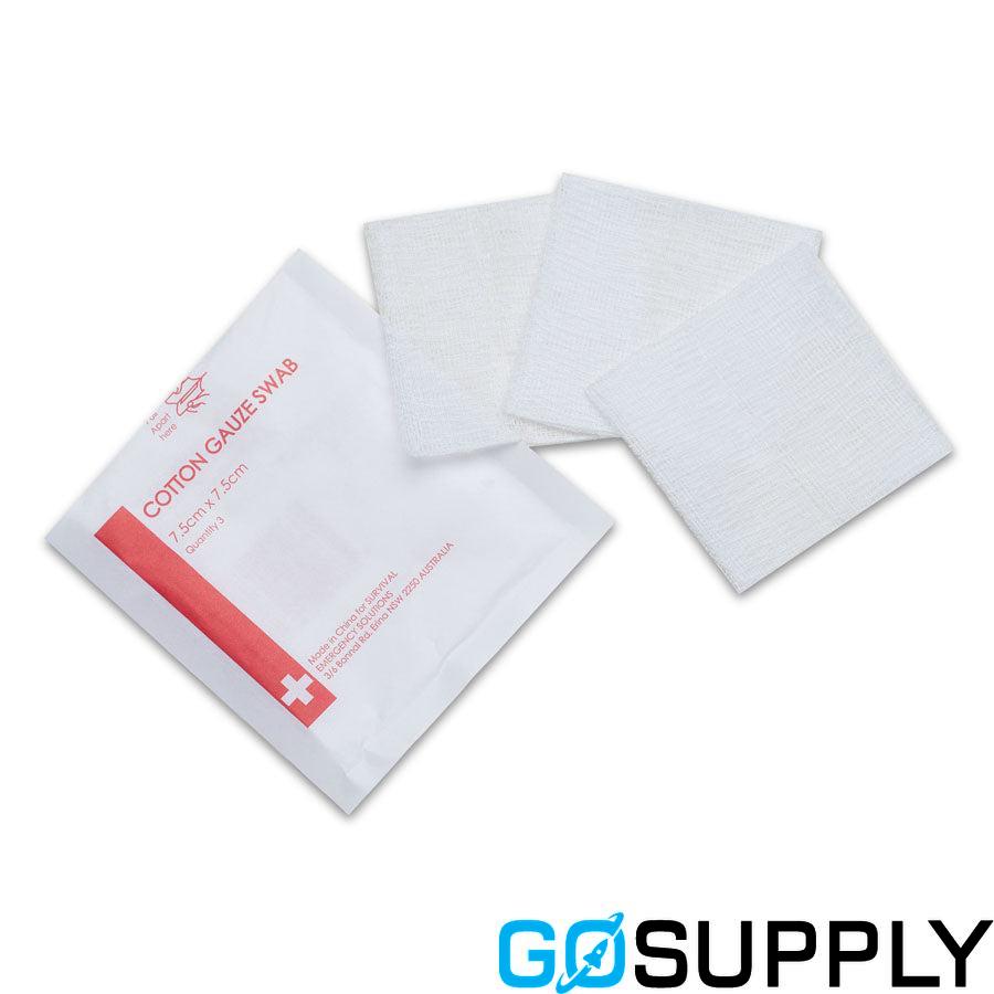 Gauze Swabs (3 · Sterile · 7.5cm x 7.5cm)