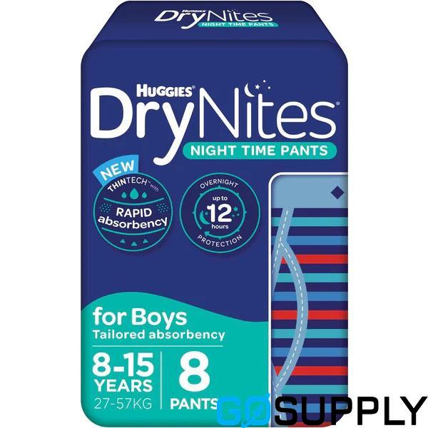 HUGGIES DRYNITES BOYS 8-15 YEARS 8PK x1