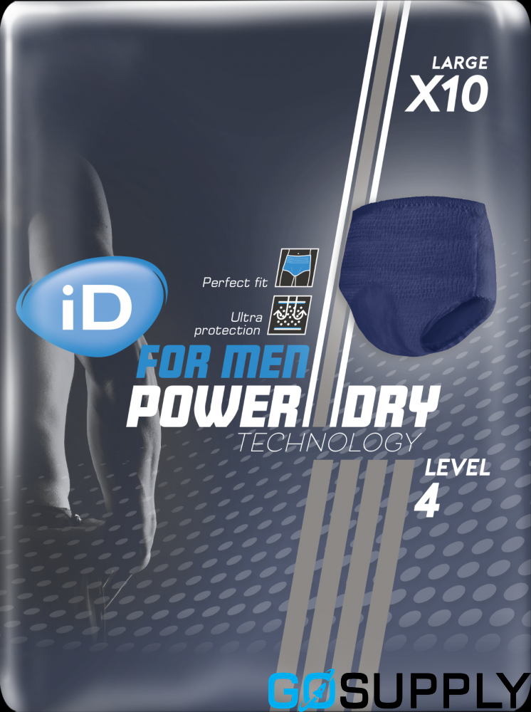 ID FOR MEN PANTS - Size: Large Capacity: 990ML Waist Size: 100-140CM Absorbency Level: Level 4