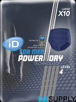 ID FOR MEN PANTS - Size: Large Capacity: 990ML Waist Size: 100-140CM Absorbency Level: Level 4 - Packet (10 Single)