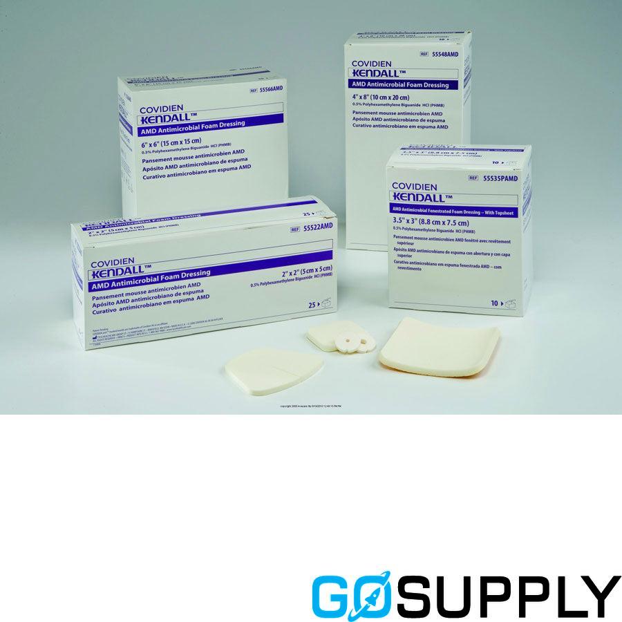 Kendall™ AMD Antimicrobial Foam Dressings - Size: 8"x8" (20cm x 20cm)