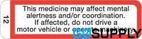 LABEL WARNING - Size: 40X11MM Type: NO.12 Labels per Roll: 1000