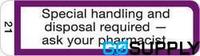 LABEL WARNING - Size: 40X11MM Type: NO.21 Labels per Roll: 1000