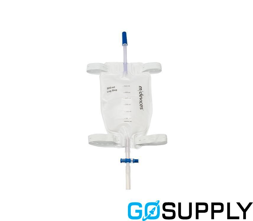 LEG BAG - Capacity: 500ML Tap Type: T-TAP Tube Length: 10CM SHORT