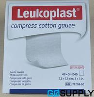 LEUKOPLAST COMP COTTON GAUZE STERILE - Ply: 8PLY Size: 7.5X7.5CM Color: WHITE - Packet (5 Single)
