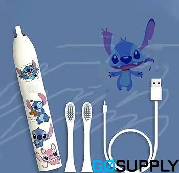 Lilo & Stitch Ultrasonic Electric Toothbrush Cartoon Charging With 2 Brush Heads