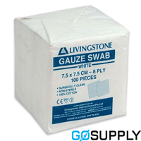 Livingstone Gauze Swabs 7.5 Cm X 7.5 8 Ply Non Sterile - Pack