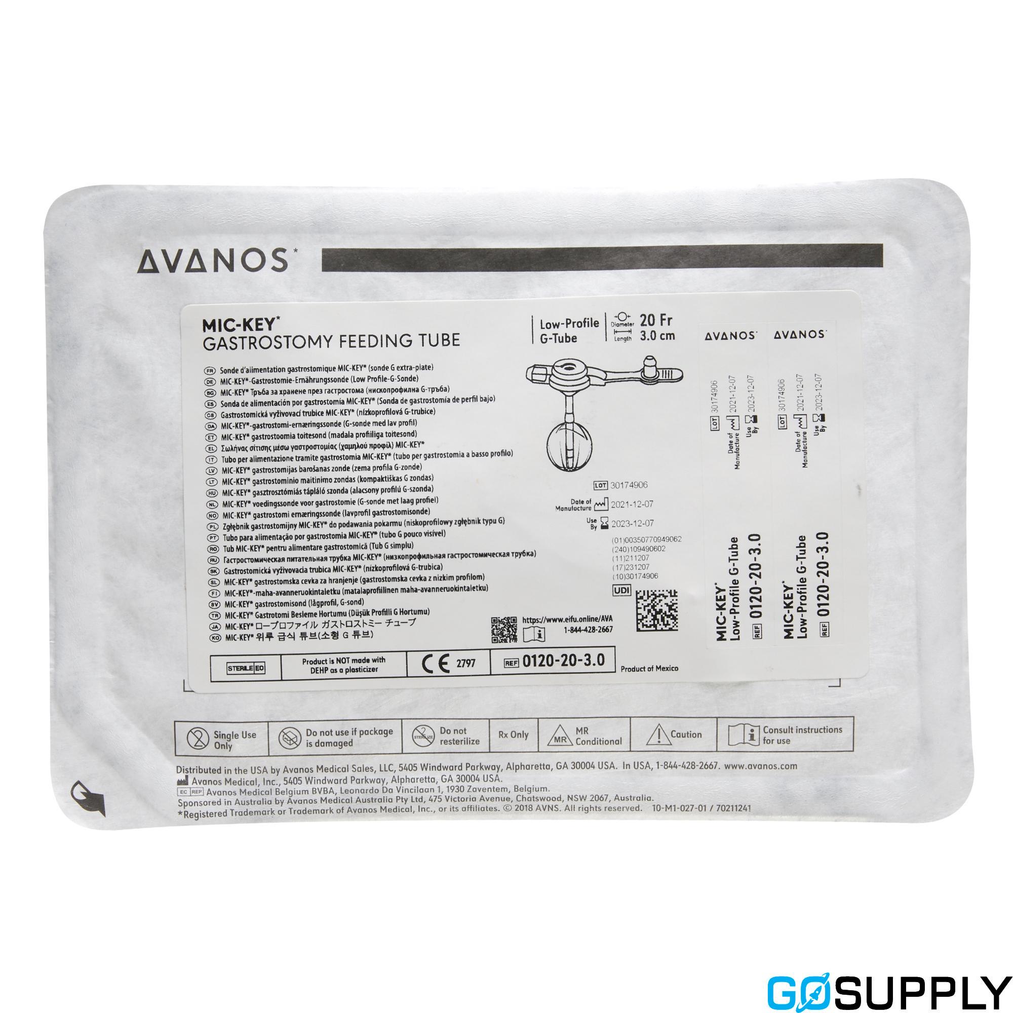 MIC-KEY Low-Profile Balloon Gastrostomy Button with ENFit Extension Sets (3.0cm · 18Fr)