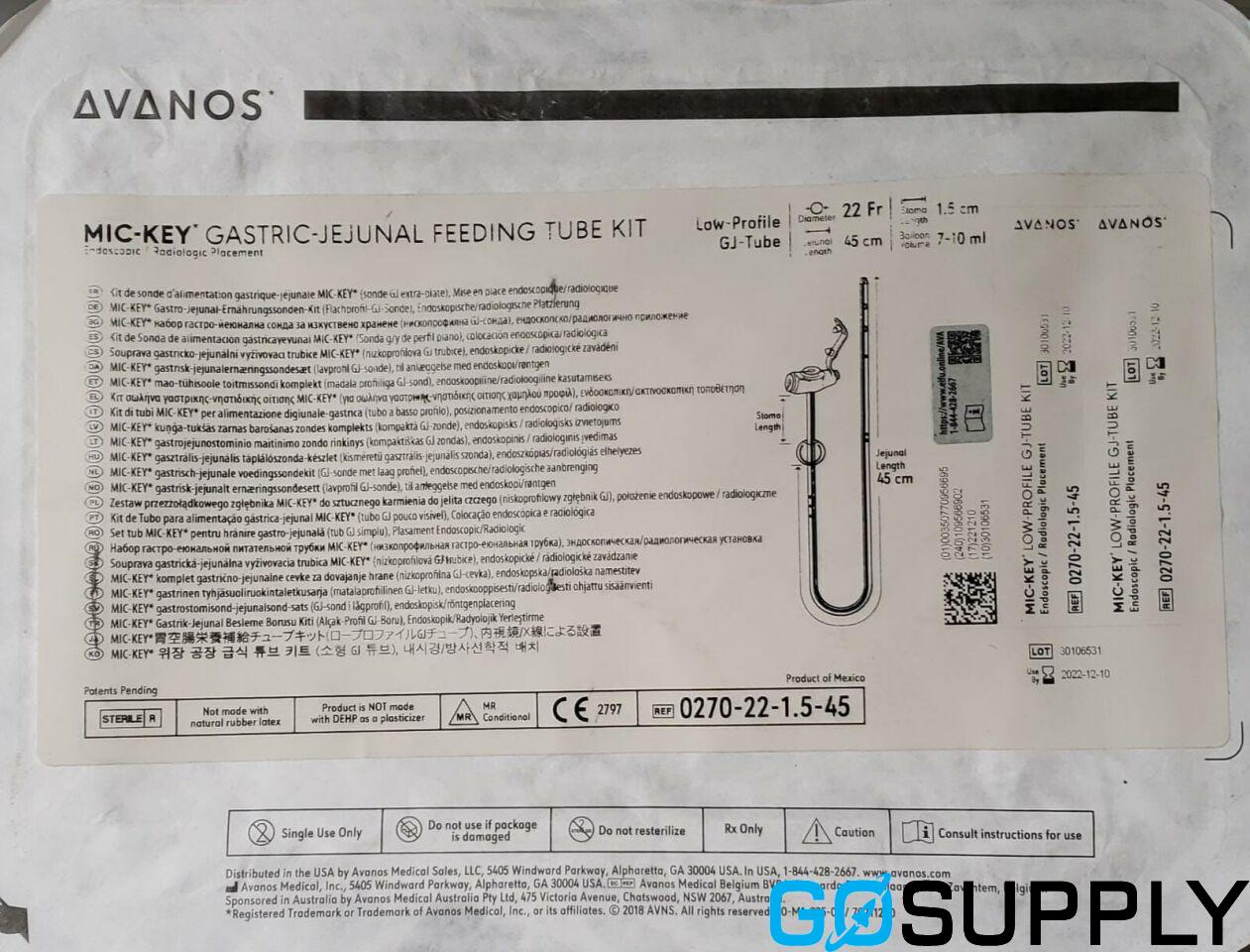 MIC-KEY Low-Profile GJ Feeding Tube (22Fr · 1.5cm · 45cm)