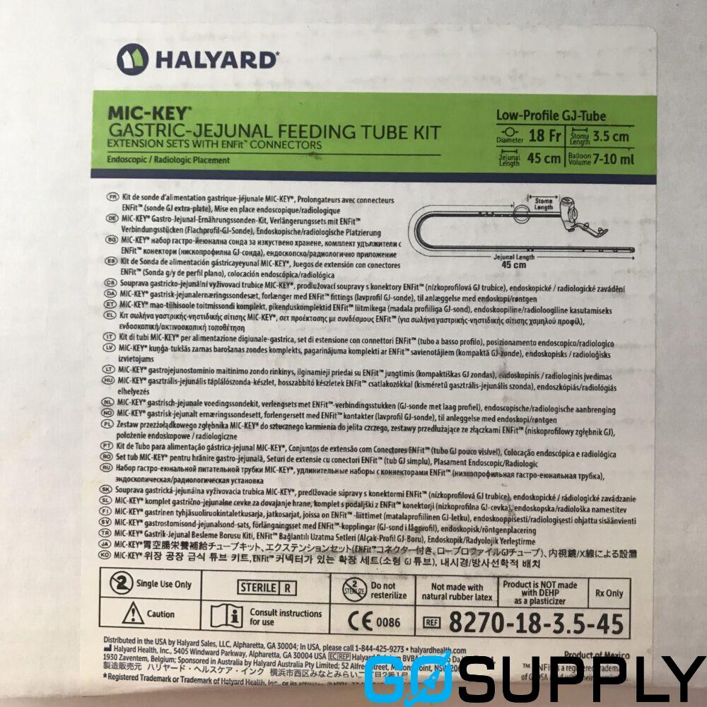 MIC-KEY Low Profile Gastric-Jejunal Tube - Fr: 18Fr Length: 3.5cm Extension Sets: ENFit
