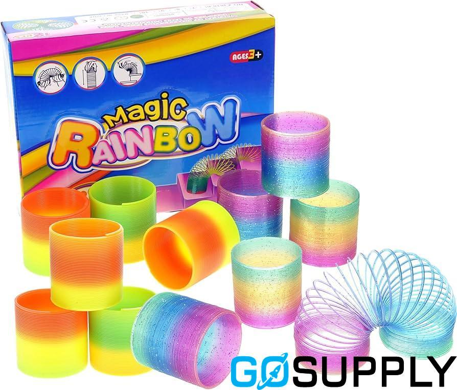 Mini Rainbow Neon Colour Plastic Magic Spring Slinky Slinkie Kids Toy	