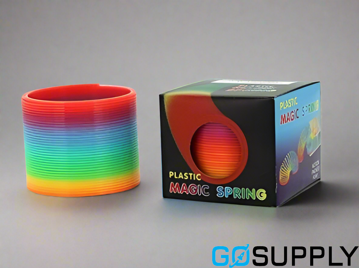 Mini Rainbow Neon Colour Plastic Magic Spring Slinky Slinkie Kids Toy	