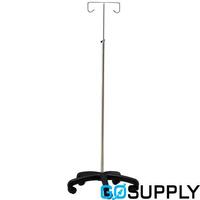 Mobile IV Stand with Plastic Moulded Base - 2 Hook