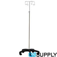 Mobile IV Stand with Plastic Moulded Base - 4 Hook