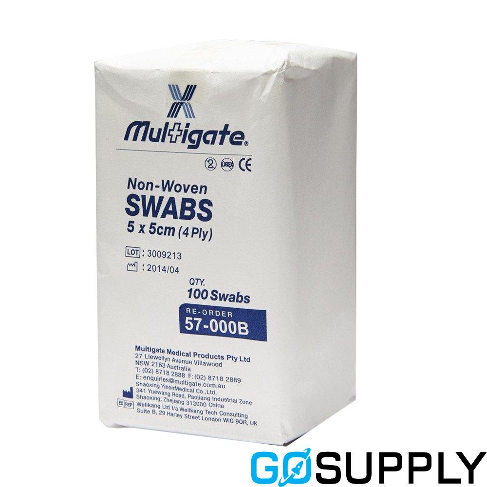 Multigate - Sterile Non Woven Cotton Balls + Dispensers - 50 Packs - x5 + 8 Dispensers