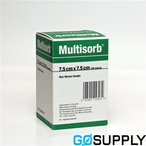 Multisorb 7.5cm x 7.5cm Non-Woven Swabs - Pack of 100