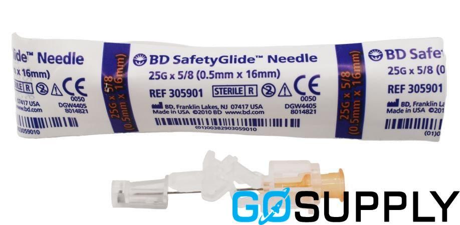NEEDLE HYPO SAFETY - Type: Safety Glide Gauge: 25G Length: 5/8