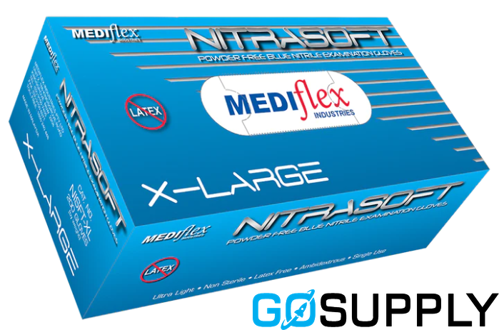 NITRASOFT NITRILE POWDER FREE GLOVES - Size: EXTRA LARGE Quantity: 200