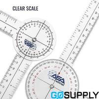 Occupational Therapy Protractor Tool - Goniometer 6/8/12 Inch Measuring Angle Ruler 360 Degree Universal, Transparent - x1