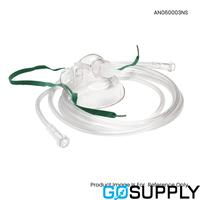 Oxygen Mask - Medium Concentration - Elongated Shape - 2.1m Clear Tubing
