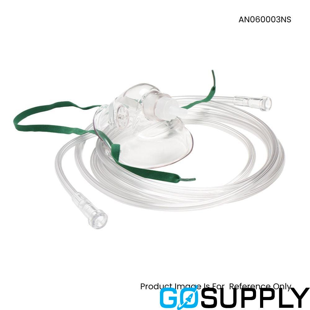 Oxygen Mask - Medium Concentration - Elongated Shape - 2.1m Clear Tubing