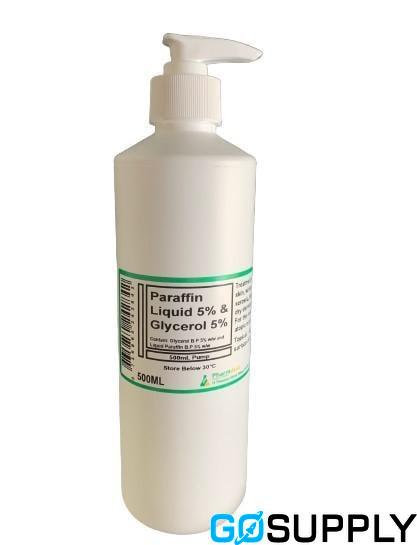 PARAFFIN LIQ 5% & GLYCEROL 5% - Volume: 500ML Packaging: PUMP BOTTLE