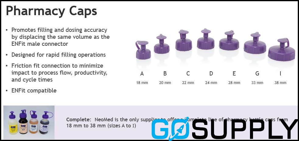 PHARMACY CAP SIZE I 38MM ENFIT PURPLE