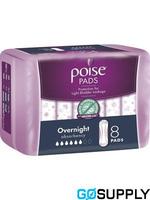 POISE OVERNIGHT - Pack Size: 8PKTX4PADS - Packet (8 Single)