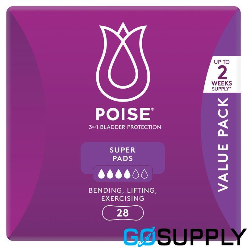 POISE SUPER PADS - Packsize: x1 Capacity: 370ml Length: 276cm