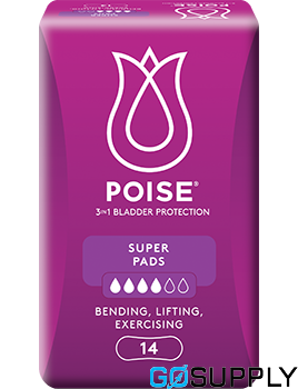 POISE SUPER PADS - Packsize: x1 Capacity: 370ml Length: 276cm