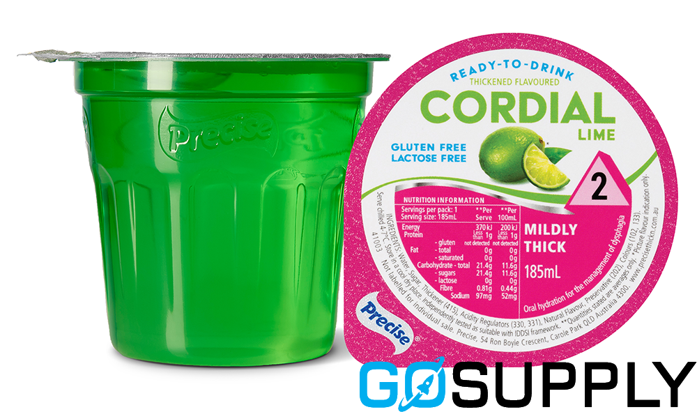 PRECISE CORDIAL - Volume: 185ML Flavour: Lime Thickness Level: Mildly Thick LV2