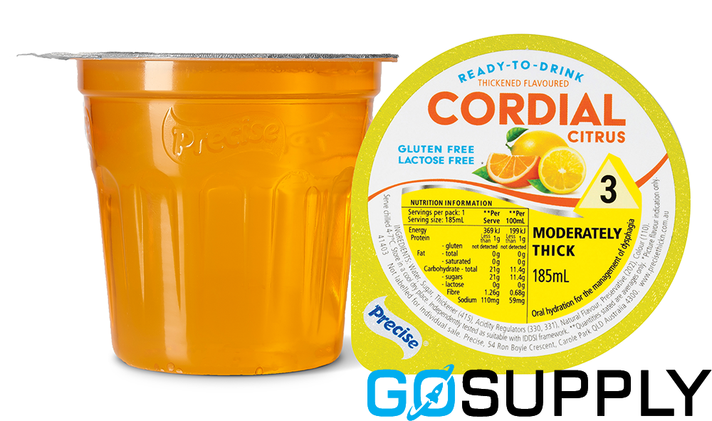 PRECISE DRINK - Volume: 185ML Flavour: Citrus Cordial Thickness Level: Moderately Thick LV3