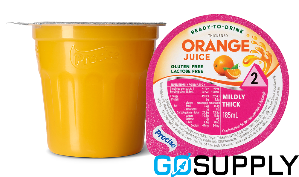 PRECISE DRINK - Volume: 185ML Flavour: Orange Juice Thickness Level: Mildly Thick LV2
