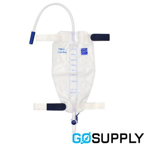 Premier - Leg Bag with a 10cm inlet Tube Velcro Strap - 750mL - x1