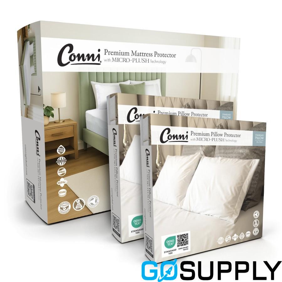 Premium Waterproof Mattress Protector - with Micro-Plush Technology with 2 Waterproof Pillow Protectors - Charcoal