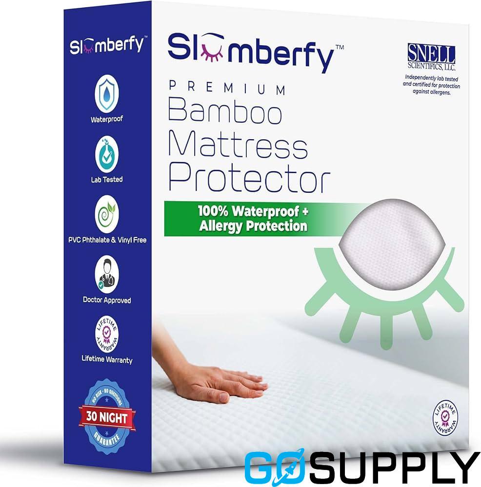 Premium Waterproof Mattress Protector - with Micro-Plush Technology with 2 Waterproof Pillow Protectors - Charcoal