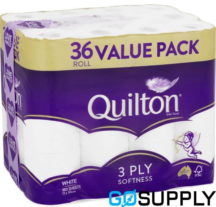QUILTON TOILET TISSUE - Color: White Pack Size: 36