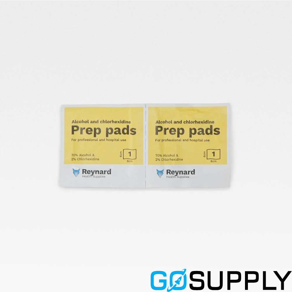 Reynard Alcohol and Chlorhexidine Prep Pads 6cmx6cm